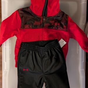 Under Armour Red and Black Tracksuit